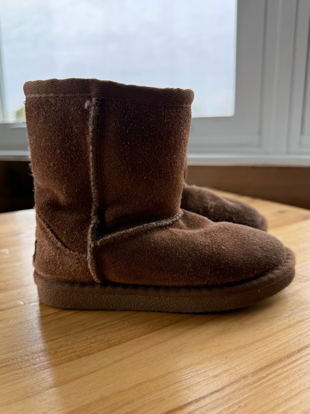 LAMO Toddler Kora Chestnut Brown Suede Leather Faux Fur Boots 10